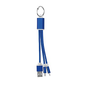 Nabíjecí kabel jako klíčenka, modrý