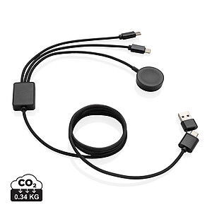 Nabíjecí kabel s nabíječkou hodinek 6 v 1 z RCS rPET, šedá