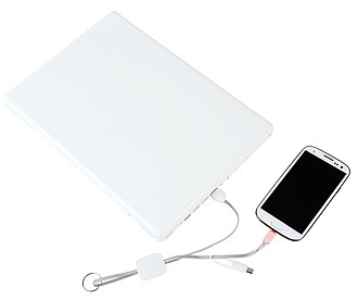 Nabíjecí kabel s třemi konektory, bílá