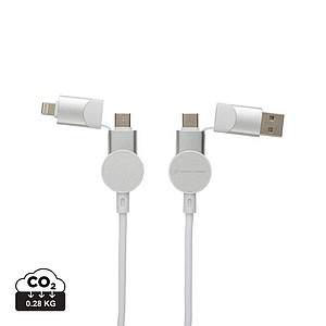 Nabíjecí kabel se 4 koncovkami, bílý - ekologické reklamní předměty