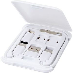 Nabíjecí kabel se stojánkem na telefon, bílý - reklamní předměty