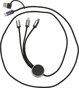 Nabíjecí kabel se světlem, černá - reklamní předměty