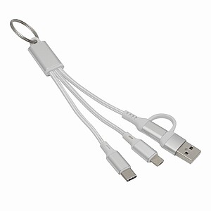Nabíjecí kabel, stříbrná - reklamní předměty