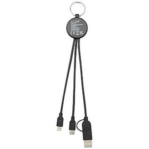 Nabíjecí kabel z recyklovaného plastu/bambusu s kroužkem na klíče