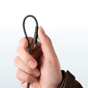 Nabíjecí pletený kabel USB-C na USB-C 1,8m 60W, šedá