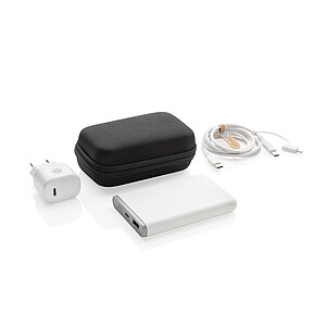 Nabíjecí sada 3ks Surge 20W USB C z RCS recyklovaného plastu, černá - reklamní předměty