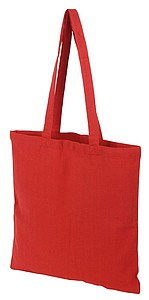 Nákupní taška s dlouhými uchy, recyklovaná bavlna a polyester, červená