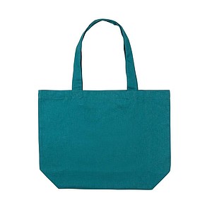 Nákupní taška s kapsou, recyklovaný materiál, tmavě tyrkysová