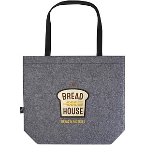 Nákupní taška s klínkem z GRS recyklované plsti, 20 l, šedý melír