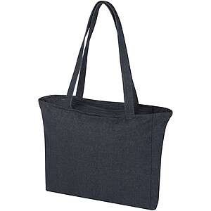Nákupní taška se zipem, z recyklovaných materiálů, modrá - taška s vlastním potiskem