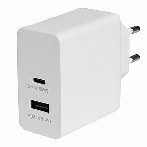 Napájecí zástrčka USB adaptéru, bílá - reklamní předměty