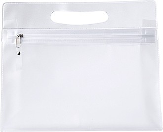 NATESA Kosmetická průhledná taštička na zip s uchem, transparentní