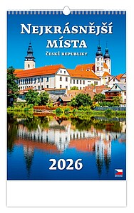 Nejkrásnější místa ČR 2026, nástěnný kalendář, prodloužená záda - reklamní kalendáře