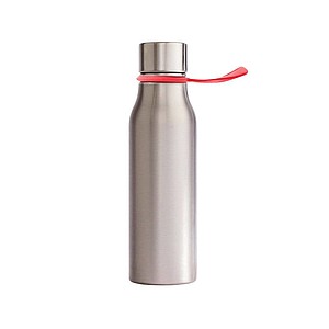 Nerezová láhev na pití, 550ml, s červeným poutkem