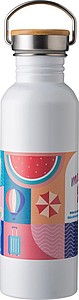 Nerezová láhev na pití, 700ml, šroubovací víčko, bílá - reklamní předměty