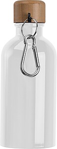 Nerezová láhev s karabinou 400 ml, bílá