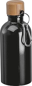 Nerezová láhev s karabinou 400 ml, černá
