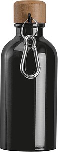 Nerezová láhev s karabinou 400 ml, černá