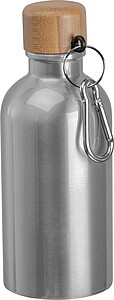 Nerezová láhev s karabinou 400 ml, šedá