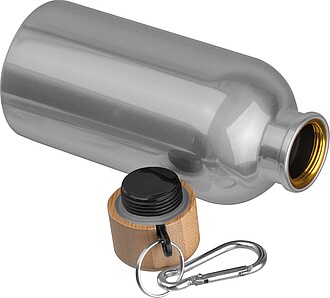 Nerezová láhev s karabinou 400 ml, šedá