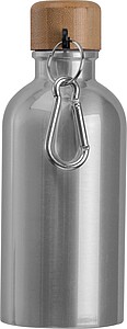 Nerezová láhev s karabinou 400 ml, šedá