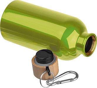 Nerezová láhev s karabinou 400 ml, světle zelená