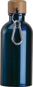 Nerezová láhev s karabinou 400 ml, tmavě modrá