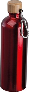 Nerezová láhev s karabinou 750 ml, červená