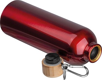 Nerezová láhev s karabinou 750 ml, červená
