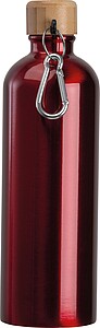 Nerezová láhev s karabinou 750 ml, červená