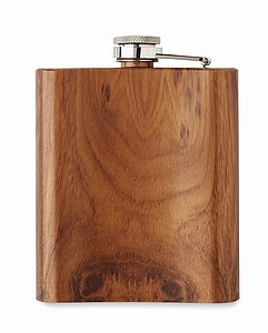 Nerezová placatka s dřevěným vzhledem, 190ml