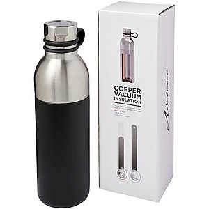 Nerezová sportovní láhev s vakuovou izolací, objem 590 ml, černá