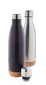 Nerezová termoska s korkovým dnem, 500ml, černá