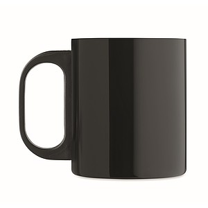 Nerezový hrnek, 300ml, s černým plastovým uchem, černý
