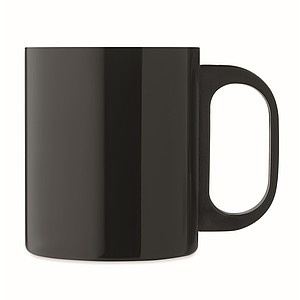 Nerezový hrnek, 300ml, s černým plastovým uchem, černý