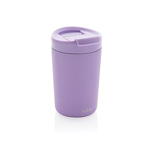 Nerezový hrnek s víčkem, 300 ml, světle fialová