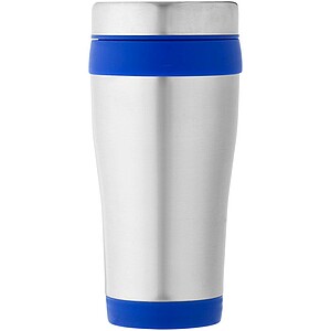 Nerezový termohrnek, 410ml, stříbrný s modrým pruhem