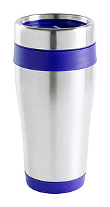 Nerezový termohrnek, 450ml, modré detaily - reklamní předměty