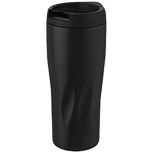 Nerezový termohrnek 450ml, s plastovým víčkem, černý - reklamní předměty