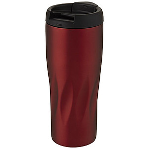 Nerezový termohrnek 450ml, s plastovým víčkem, červený