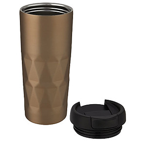 Nerezový termohrnek 450ml, s plastovým víčkem, měděný