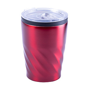 Nerezový termohrnek s plastovým víčkem, 350ml, červený