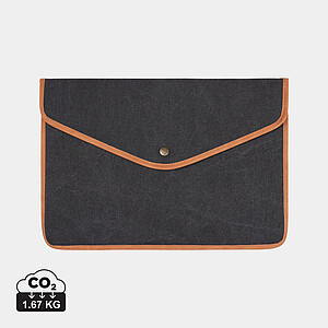 Obal na 14" notebook z recyklovaného plátna, černá - obal na mobil s vlastním potiskem