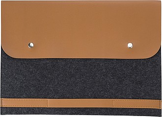 Obal na notebook z RPET plsti s plastovými detaily, šedý