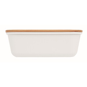 Obědová krabička s bambusovým víčkem, objem 1l, bílá