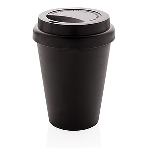 Opakovaně použitelný hrnek s dvojitou stěnou 300 ml, černá - kelímky s potiskem