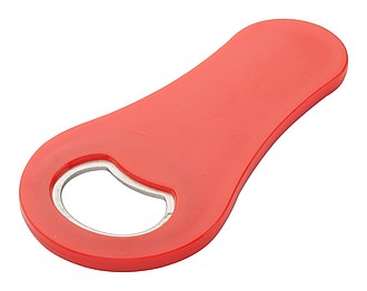 Otvírak na láhve s magnetem, červený - reklamní předměty