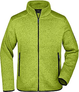 Pánská fleecová bunda James Nicholson knit fleece jacket men, jasně zelená/modrá, vel. S