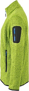 Pánská fleecová bunda James Nicholson knit fleece jacket men, jasně zelená/modrá, vel. S