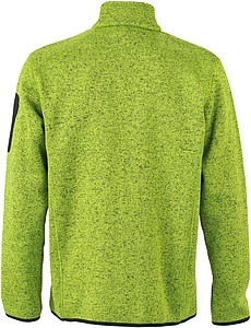 Pánská fleecová bunda James Nicholson knit fleece jacket men, jasně zelená/modrá, vel. S